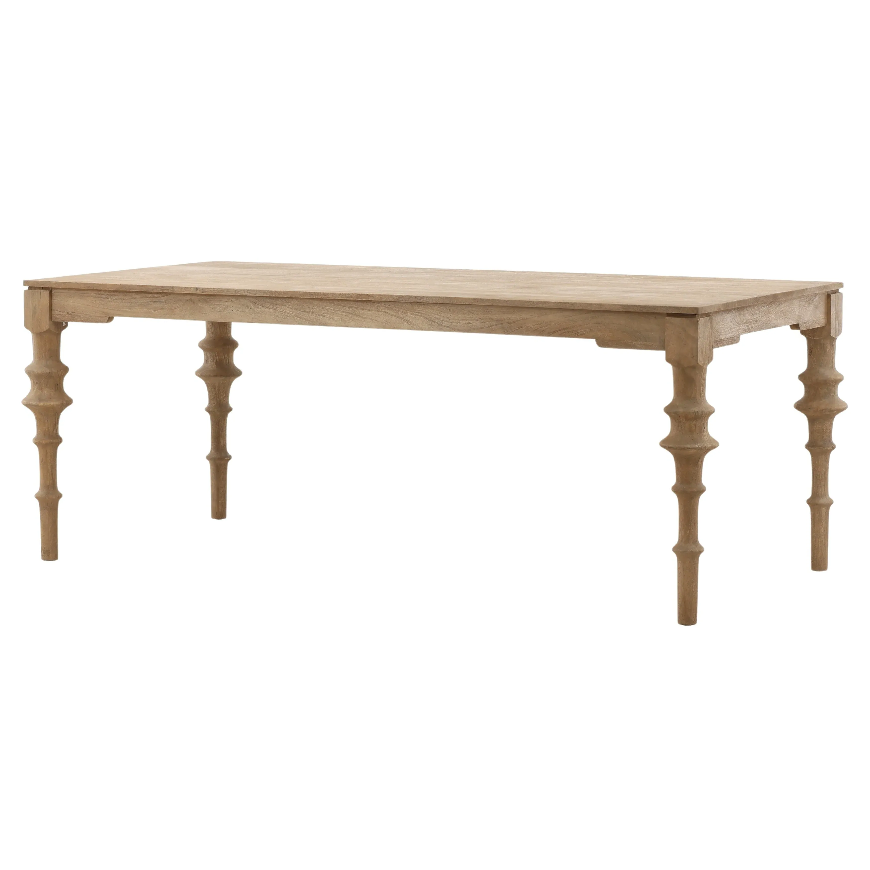 Elena Rectangular Dining Table - Brown, Mango Wood