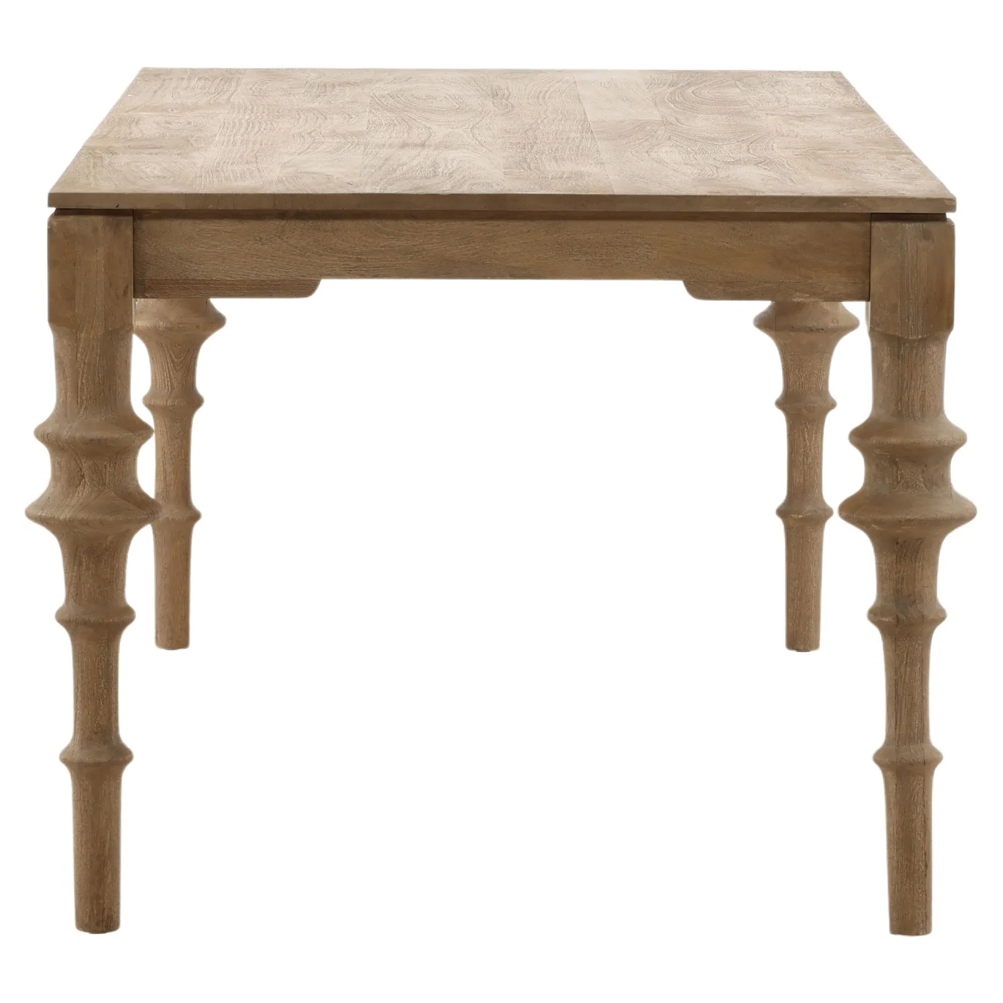 Elena Rectangular Dining Table - Brown, Mango Wood