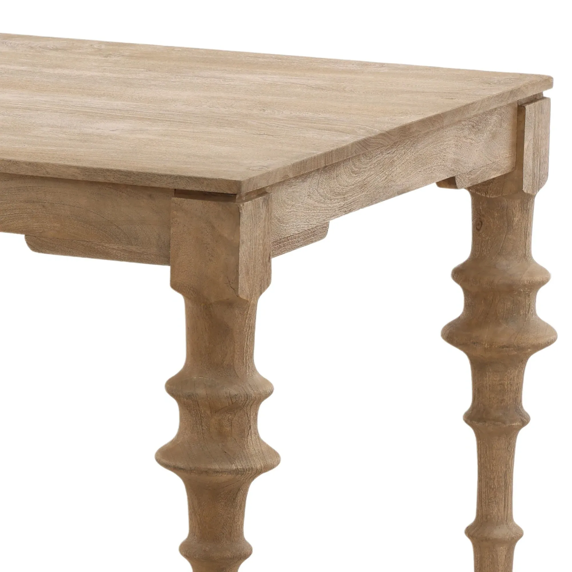 Elena Rectangular Dining Table - Brown, Mango Wood