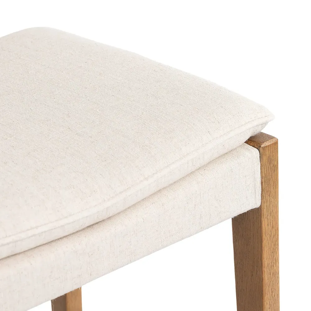 Elena Rustic Lodge Bar Stool - Cream, Oak