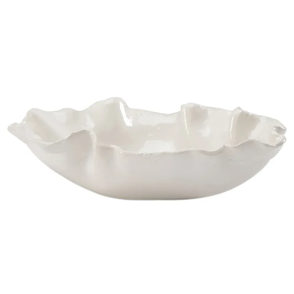 Eleri Coastal Decorative Bowl - White, Ceramic