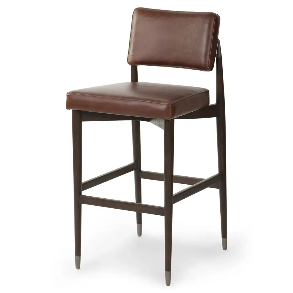 Eli Bar Stool - Brown, Oak