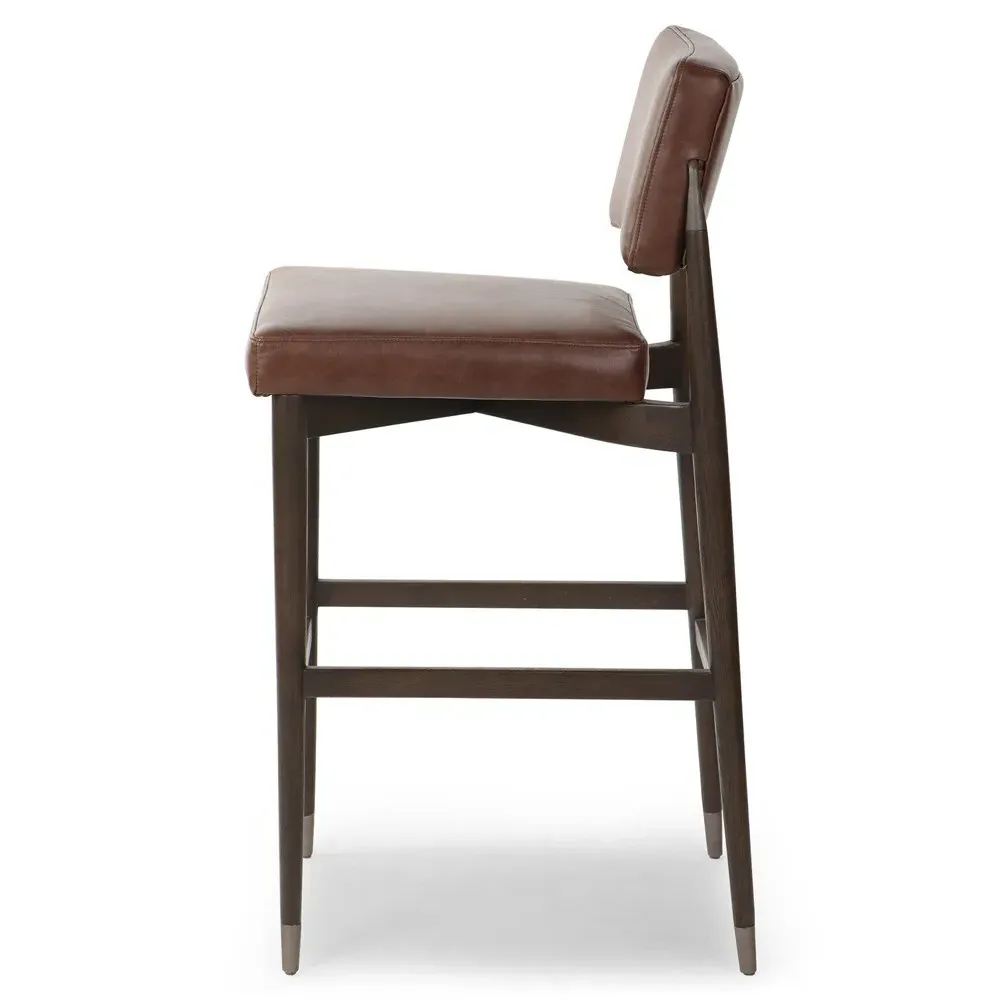 Eli Bar Stool - Brown, Oak