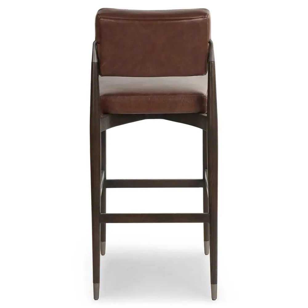 Eli Bar Stool - Brown, Oak