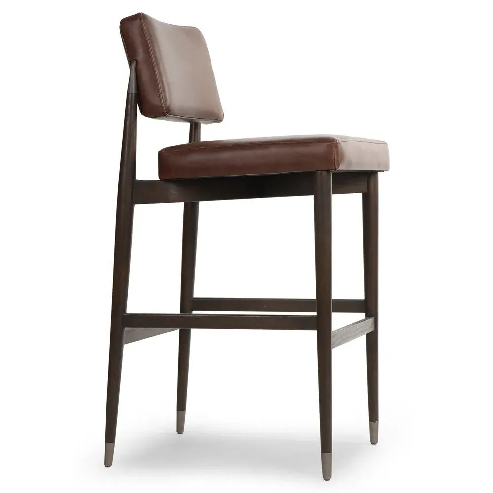Eli Bar Stool - Brown, Oak