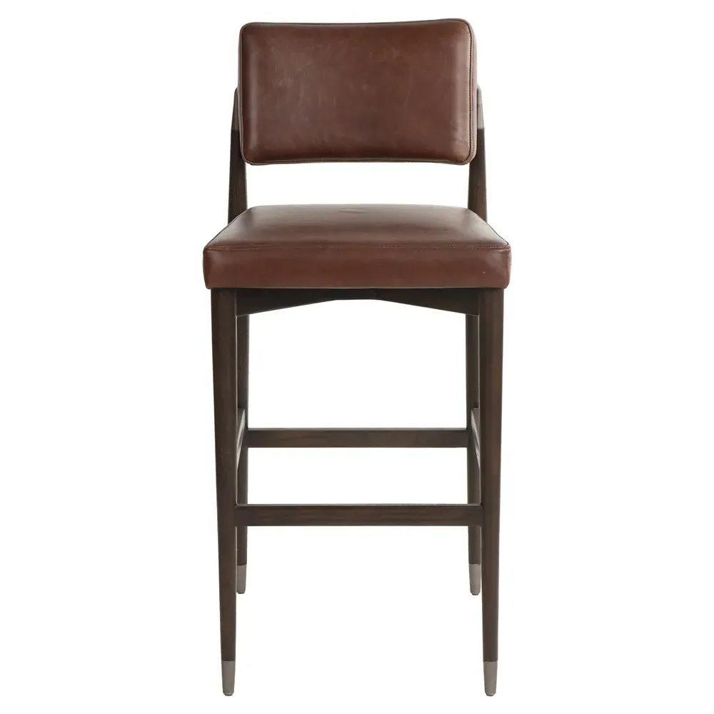 Eli Bar Stool - Brown, Oak