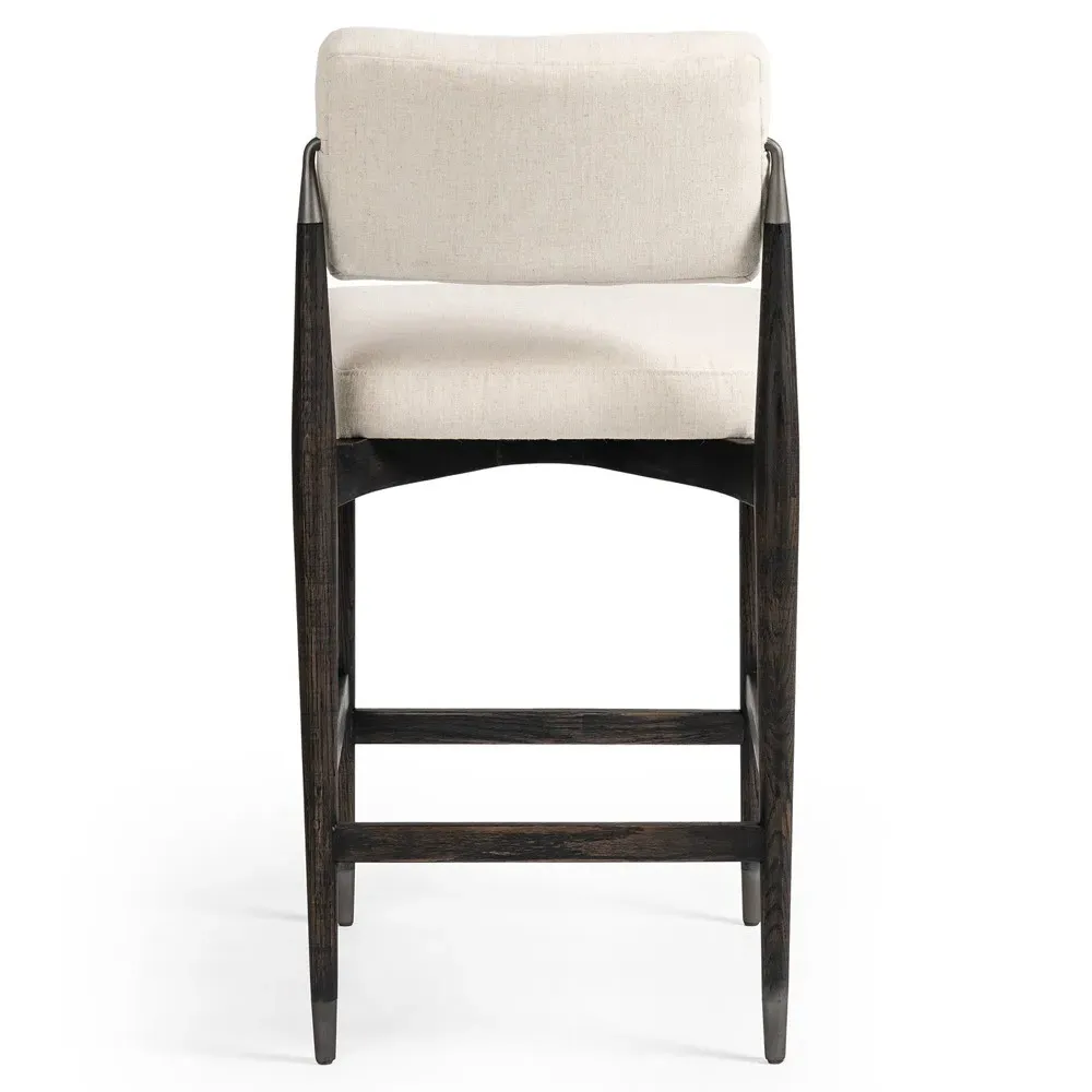 Eli Counter Stool - Cream, Black Oak