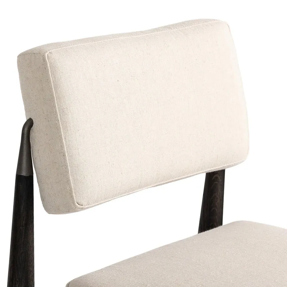 Eli Counter Stool - Cream, Black Oak