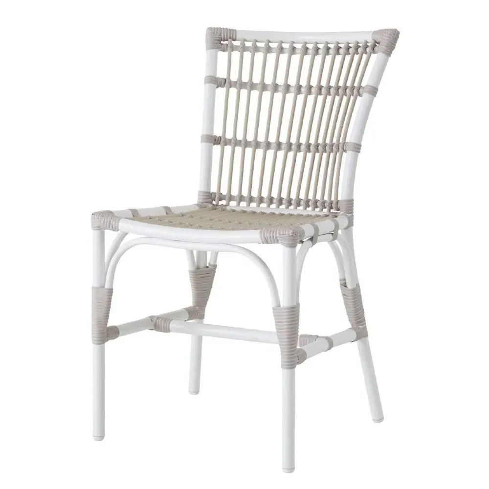 Eli Outdoor Dining Chair - White, Faux Rattan image