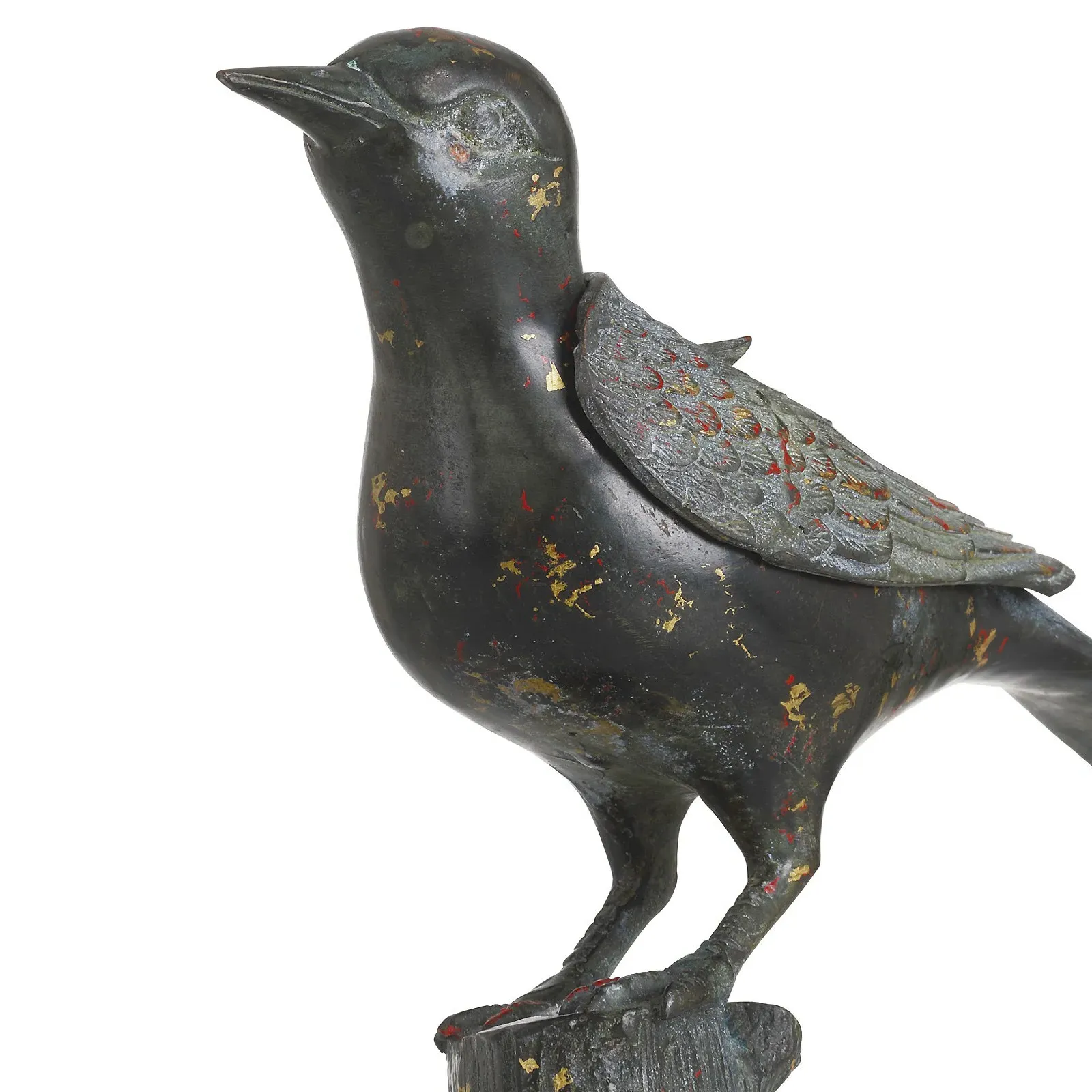 Elian Bird Figurine - Black, Bronze