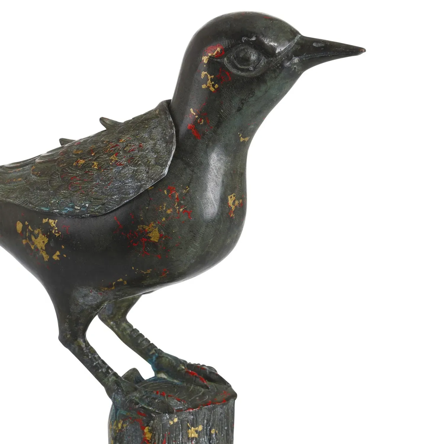 Elian Bird Figurine - Black, Bronze
