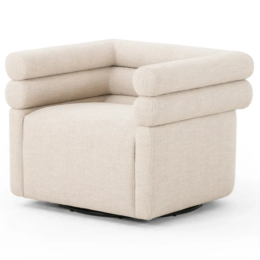 Eliana Hampton Swivel Chair - Cream, Performance Fabric