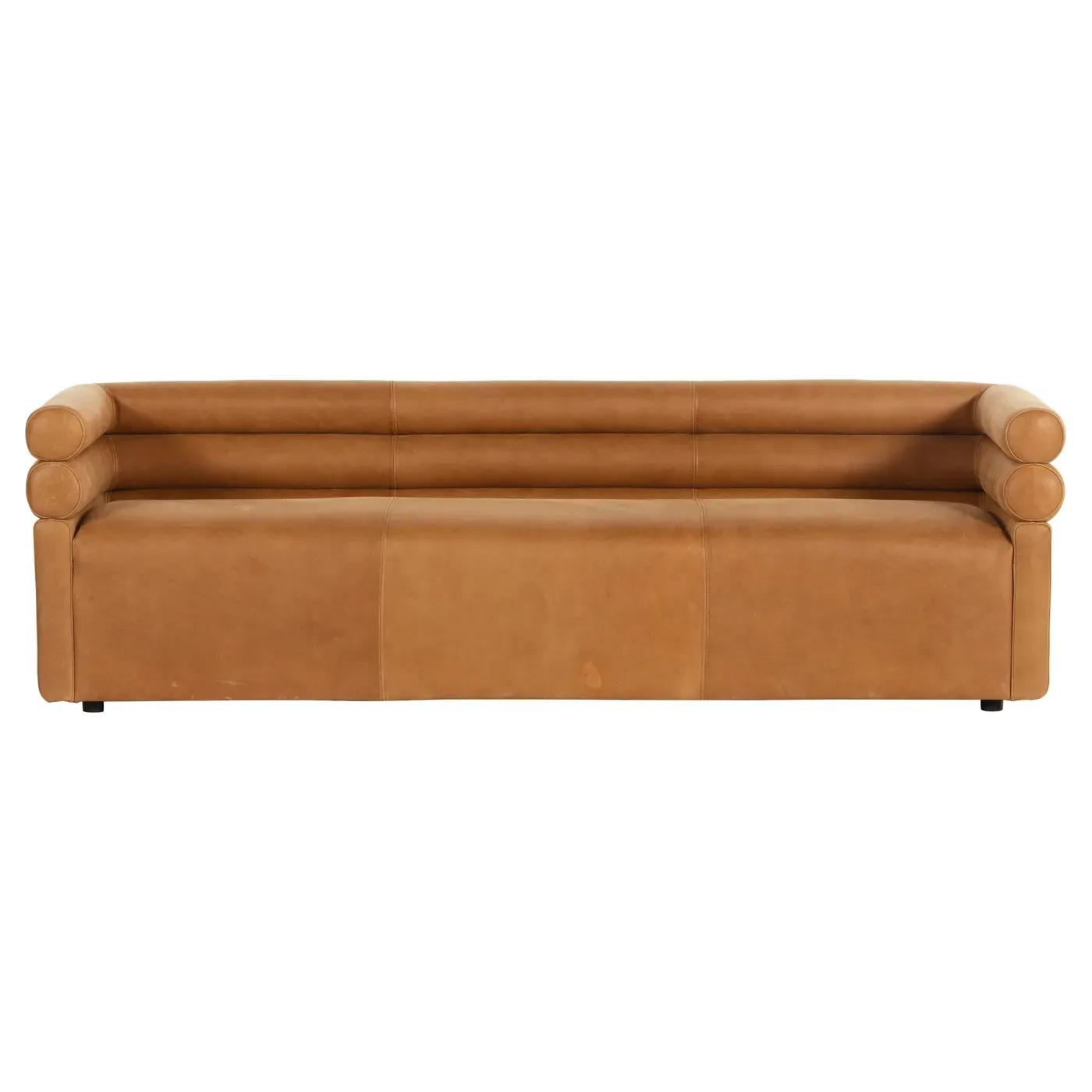 Eliana Upholstered Leather Sofa - Brown image