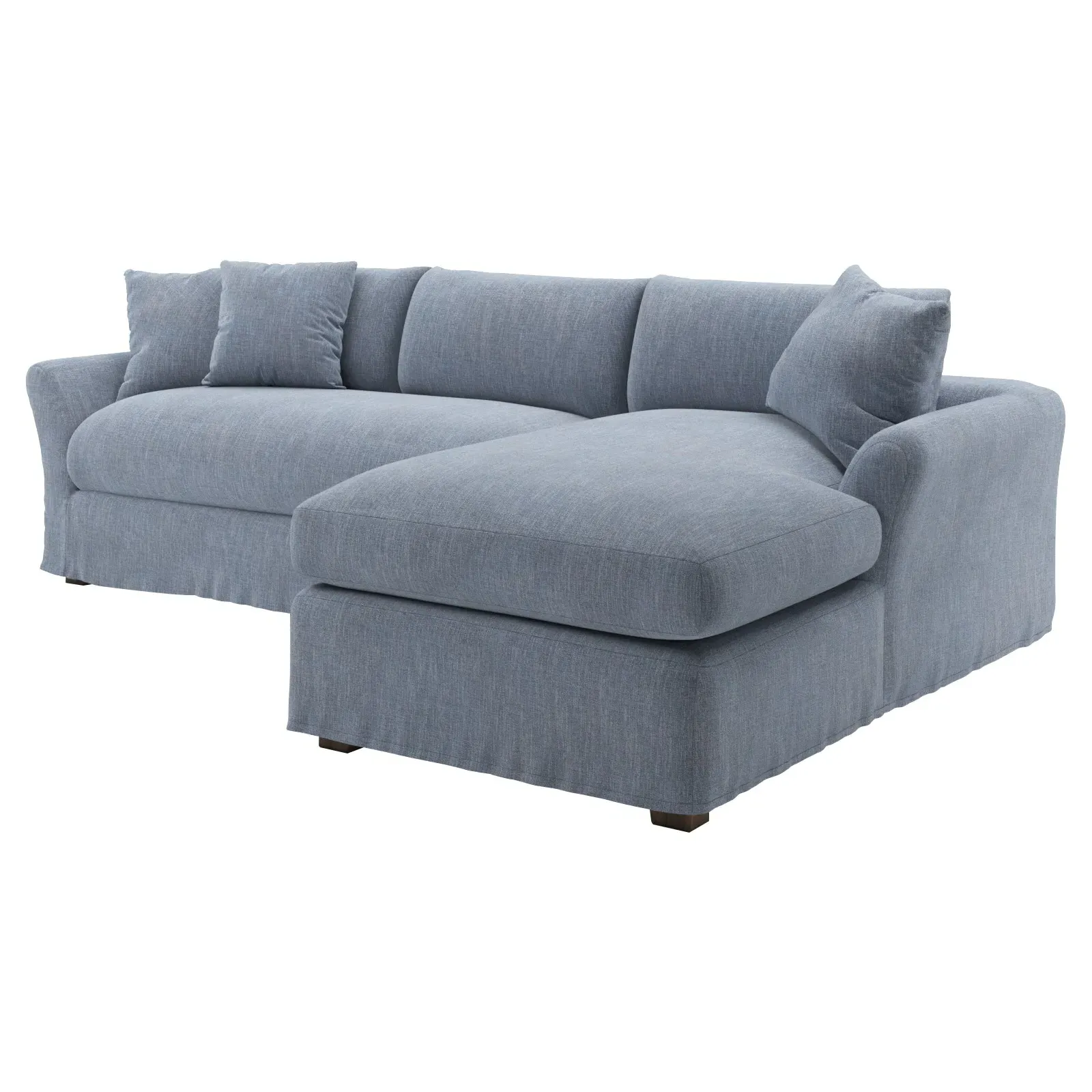 Elianna Left Chaise Sectional Sofa - Nantucket Blue
