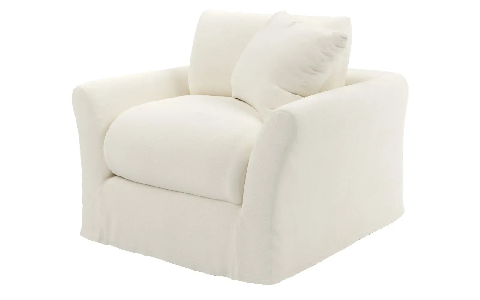 Elianna Performance Slipcovered Swivel Chair - Marshmallow