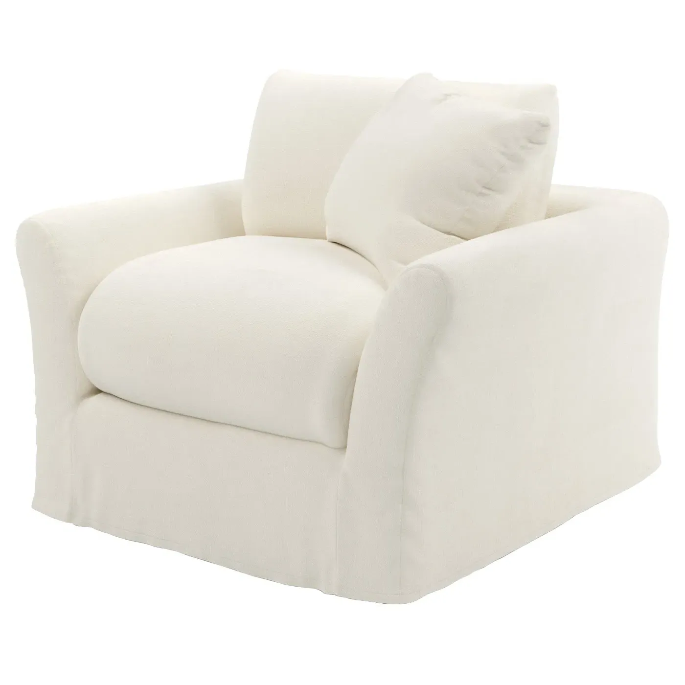 Elianna Performance Slipcovered Swivel Chair - Marshmallow image