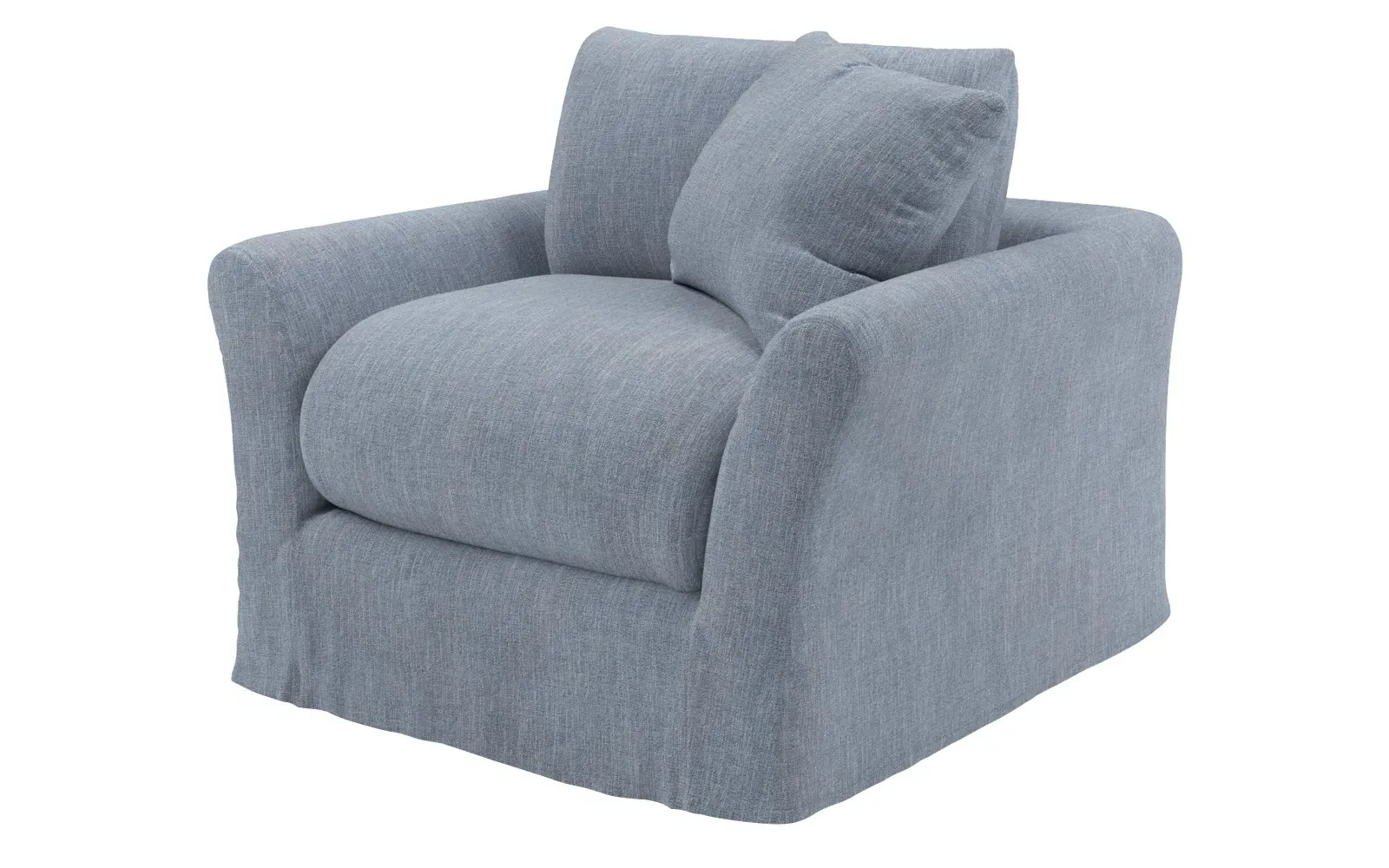 Elianna Performance Slipcovered Swivel Chair - Nantucket Blue