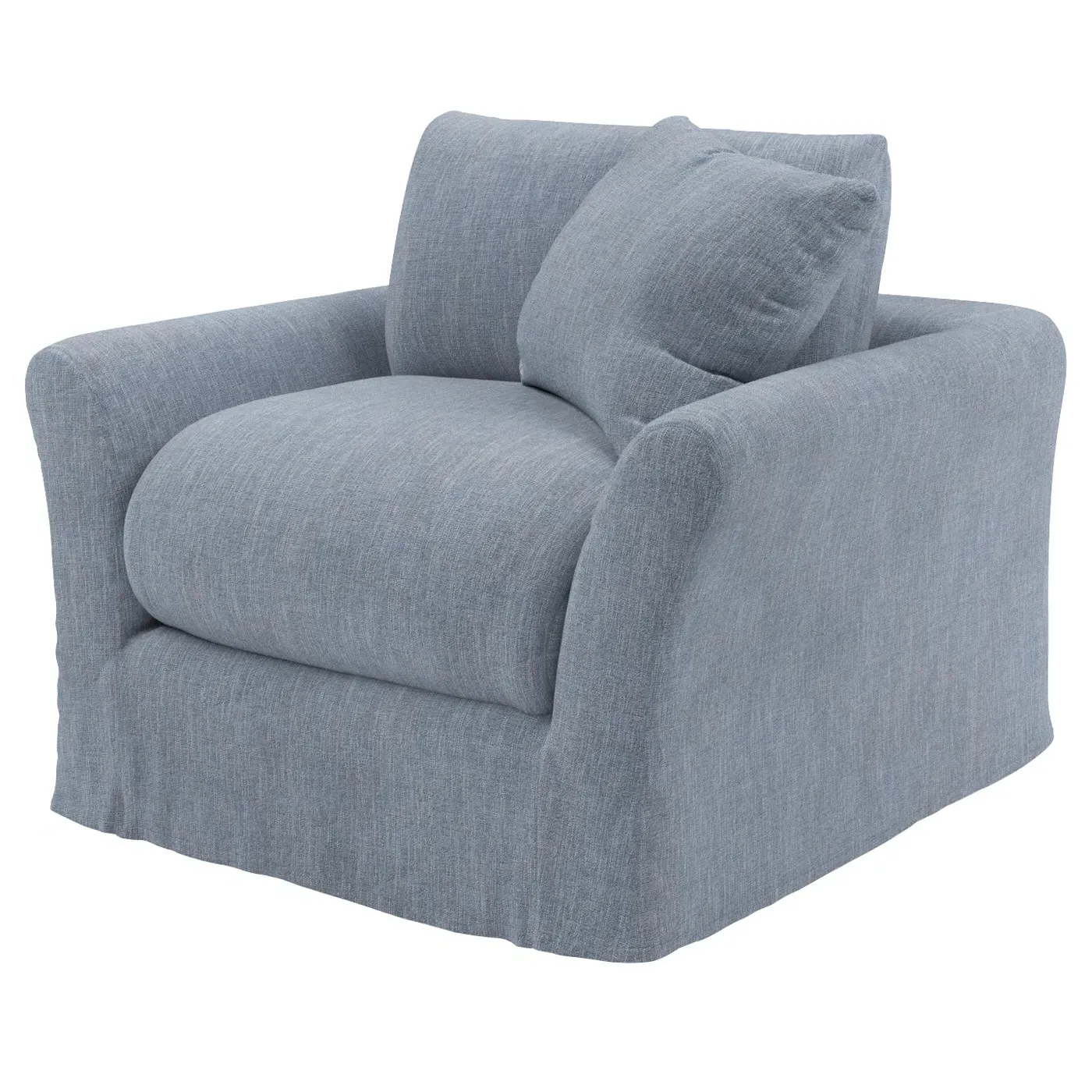 Elianna Performance Slipcovered Swivel Chair - Nantucket Blue image