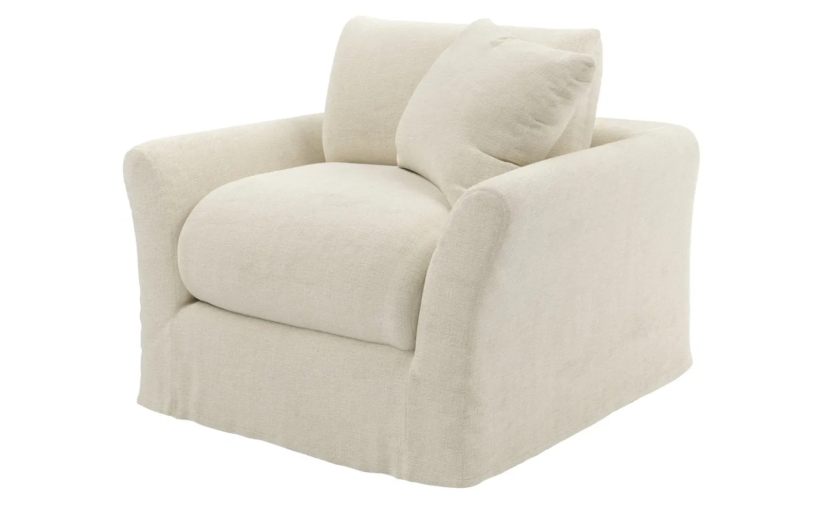Elianna Slipcovered Swivel Chair - Sea Salt