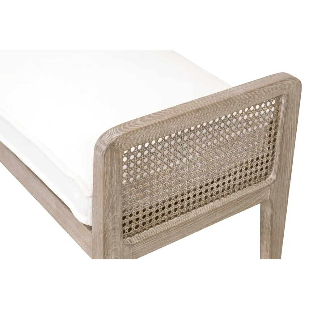 Elias Bedroom Bench - White, Oak