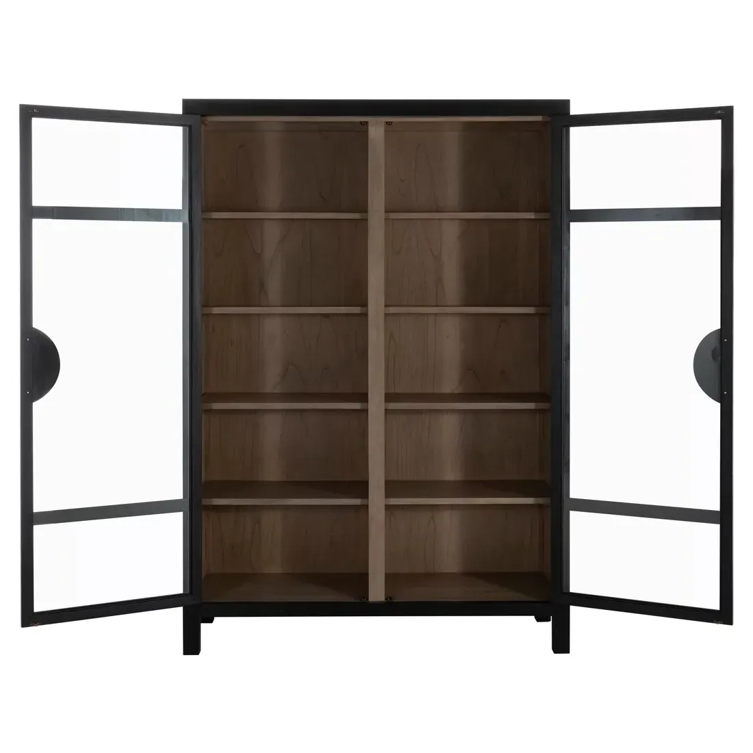 Elias Glass Cabinet - Black, Wood