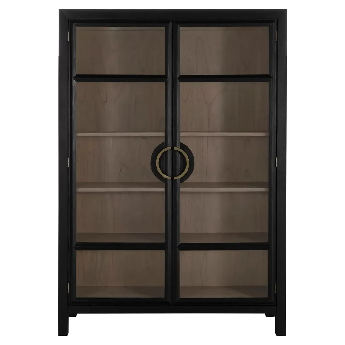 Elias Glass Cabinet - Black, Wood image