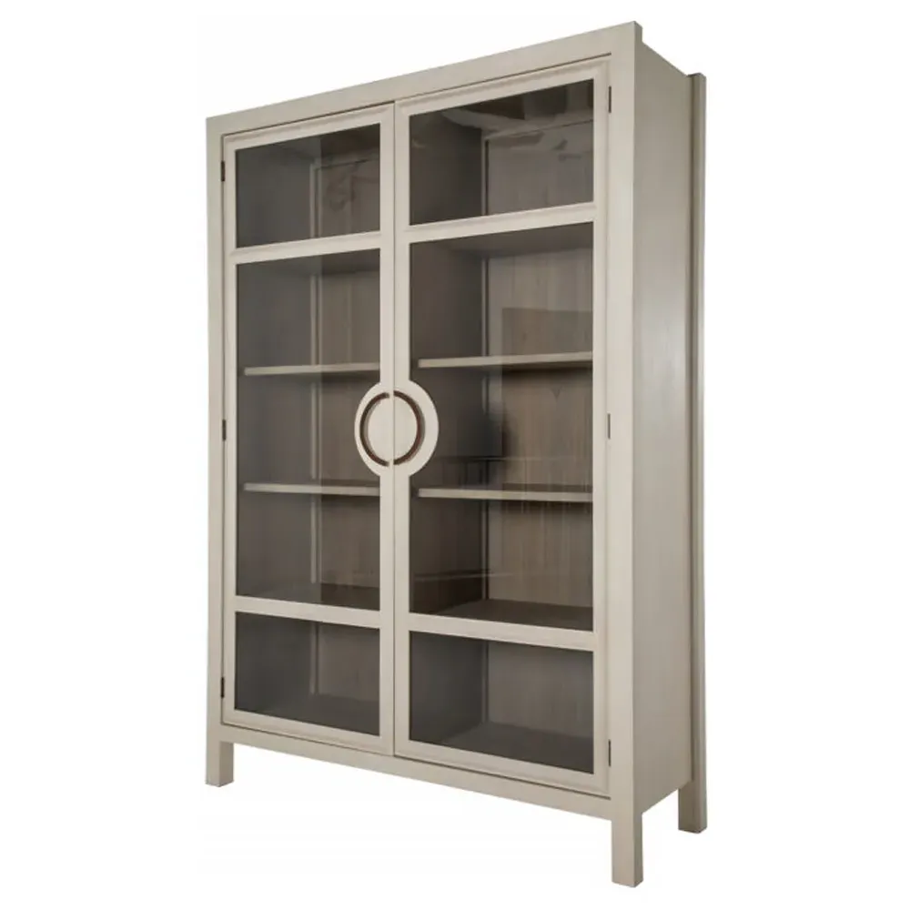 Elias Glass Cabinet - Cerused White, Wood