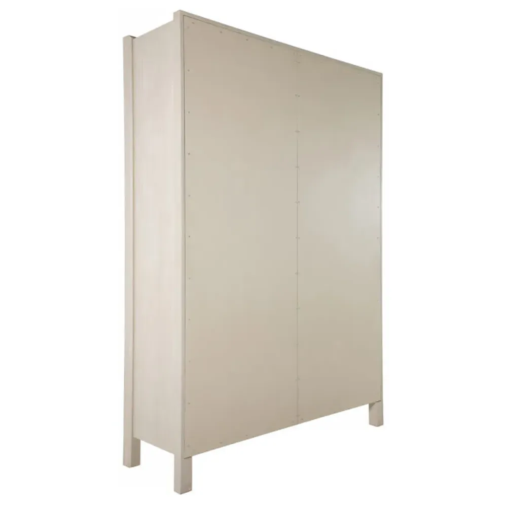 Elias Glass Cabinet - Cerused White, Wood