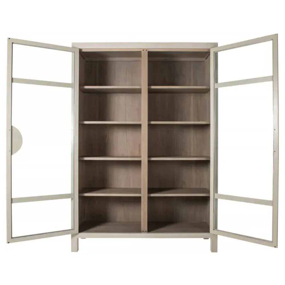 Elias Glass Cabinet - Cerused White, Wood