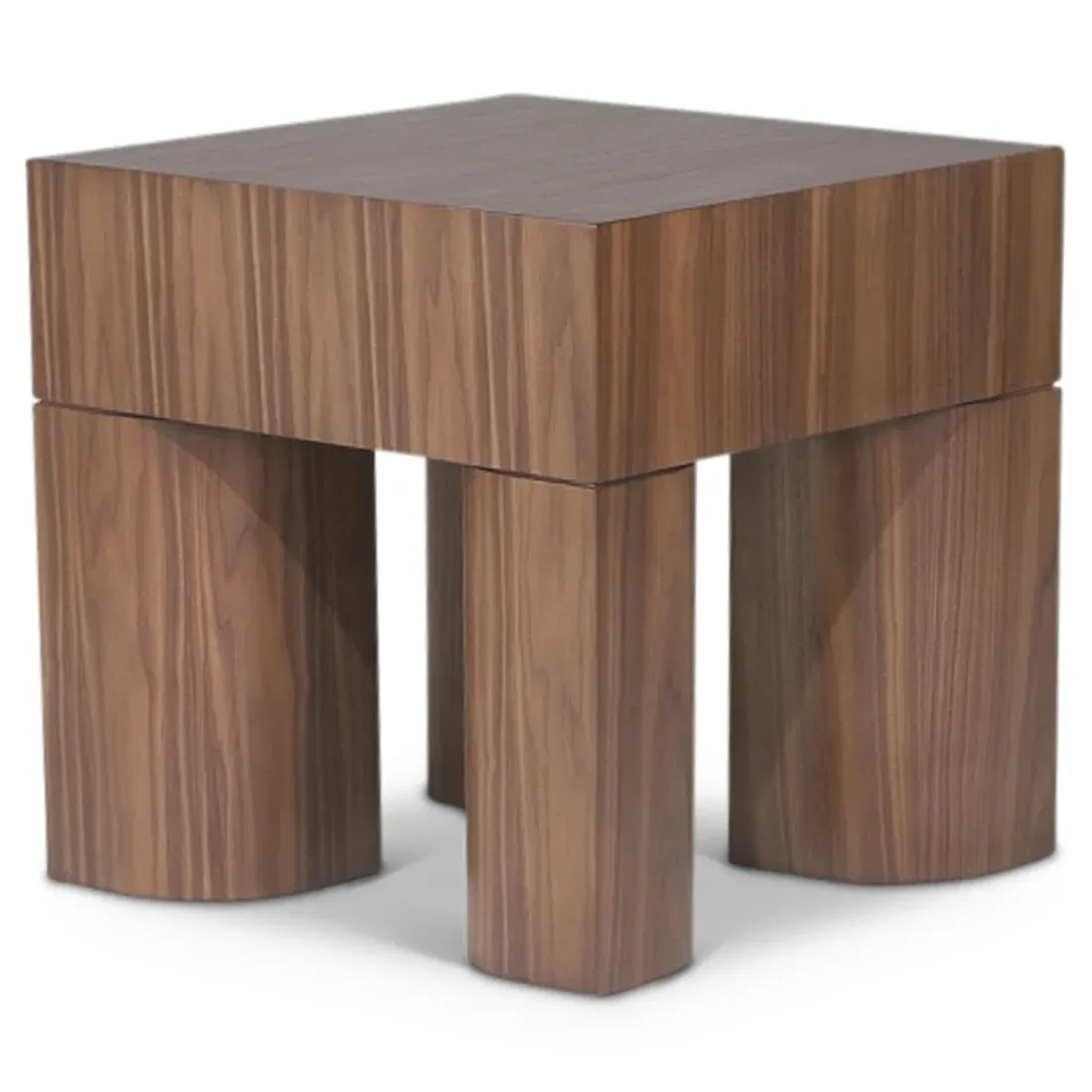 Elias Square End Table - Brown, Walnut