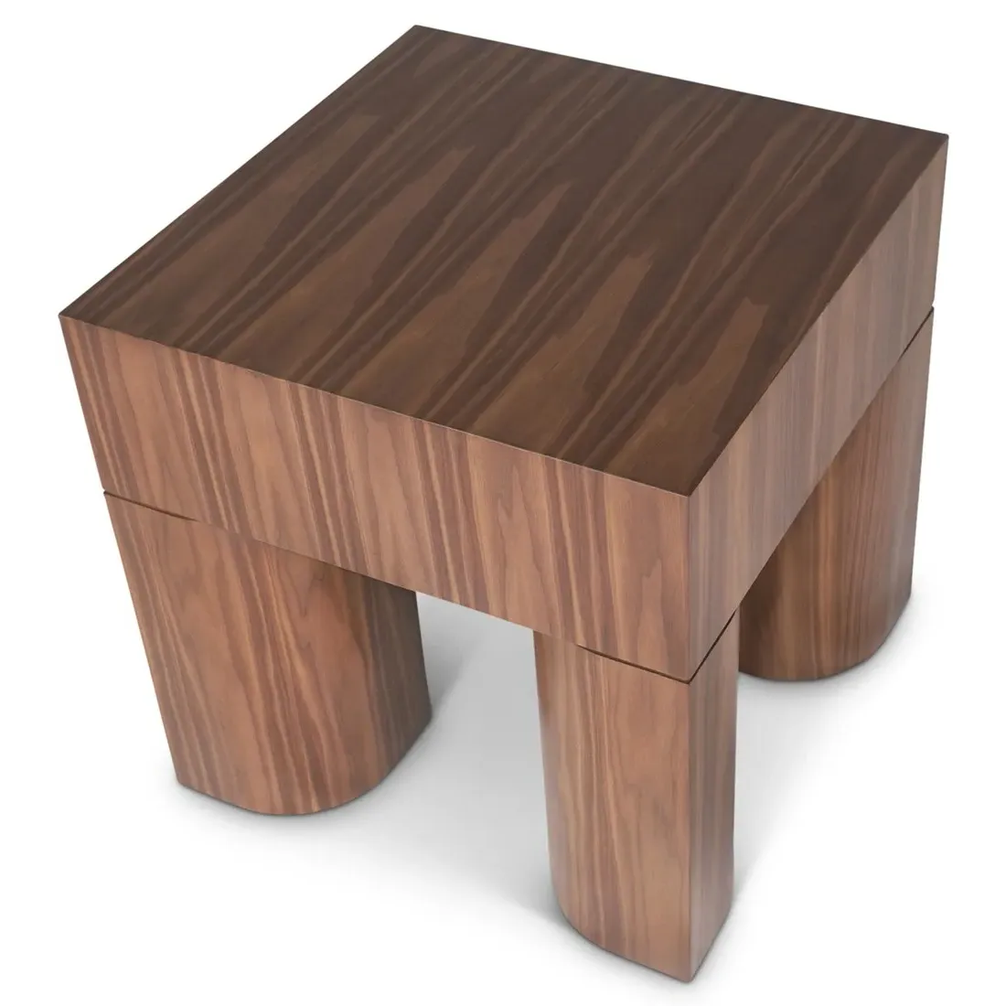 Elias Square End Table - Brown, Walnut