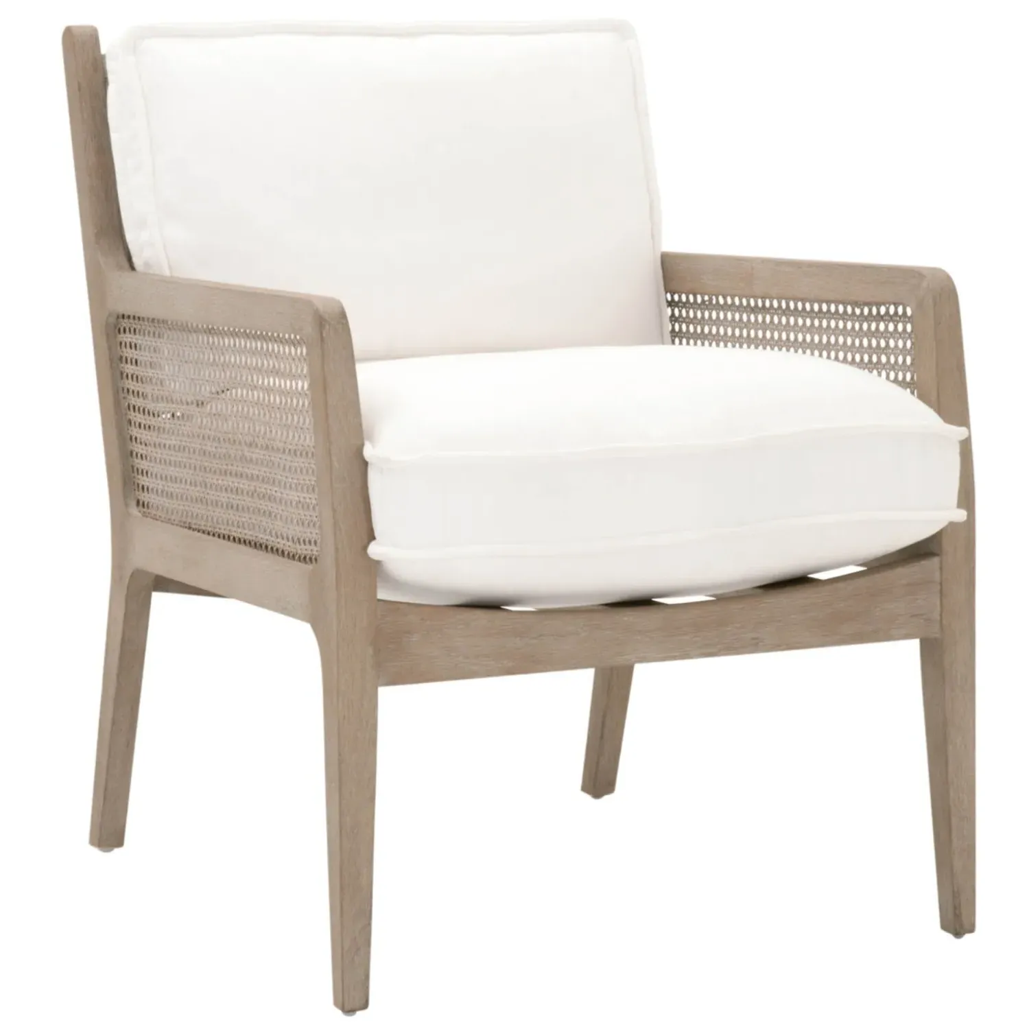 Elias Woven Rattan Arm Chair - White, Oak