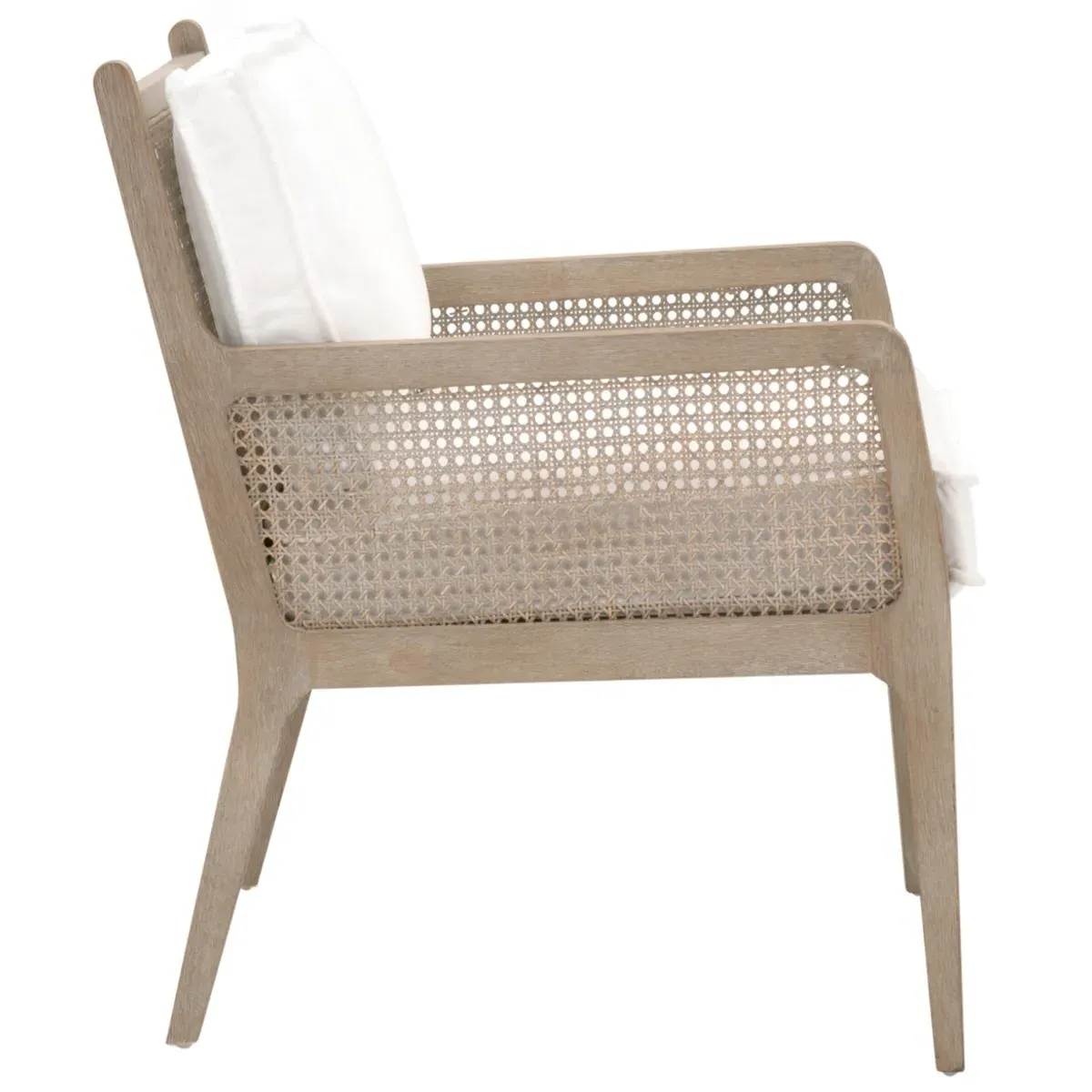 Elias Woven Rattan Arm Chair - White, Oak