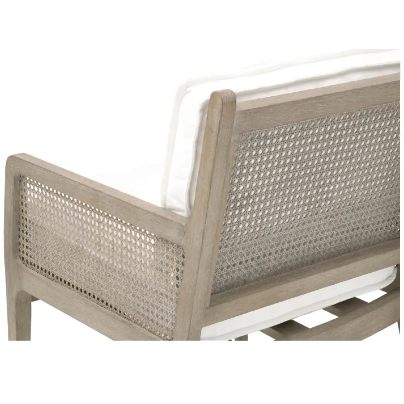 Elias Woven Rattan Arm Chair - White, Oak
