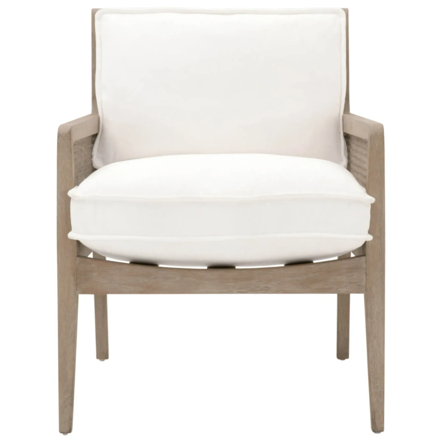 Elias Woven Rattan Arm Chair - White, Oak image