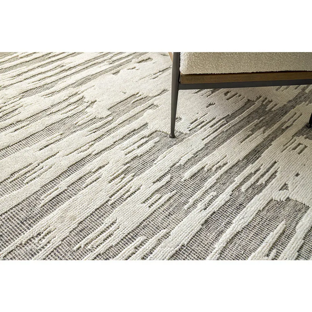 Eliasar Patterned Hand Knotted Rug - White, Wool