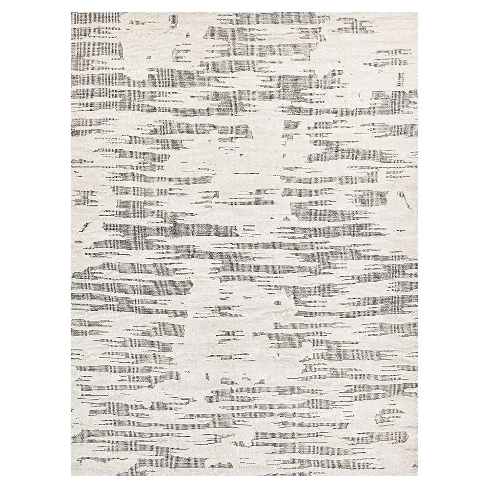 Eliasar Patterned Hand Knotted Rug - White, Wool