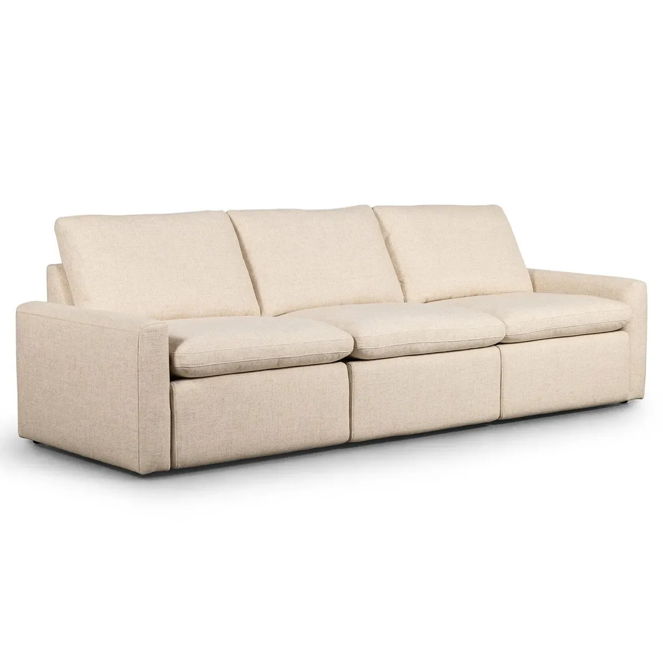 Elijah 3-Piece Power Reclining Sectional - Beige, Performance Fabric