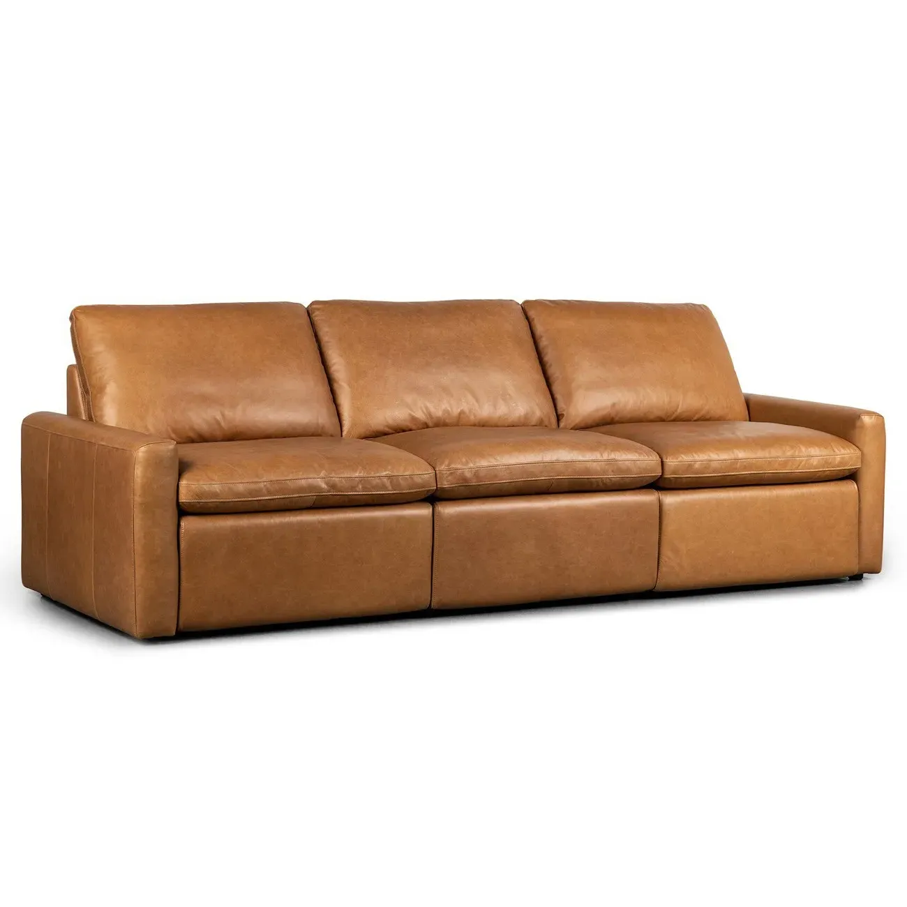 Elijah 3-Piece Reclining Sectional - Brown, Leather