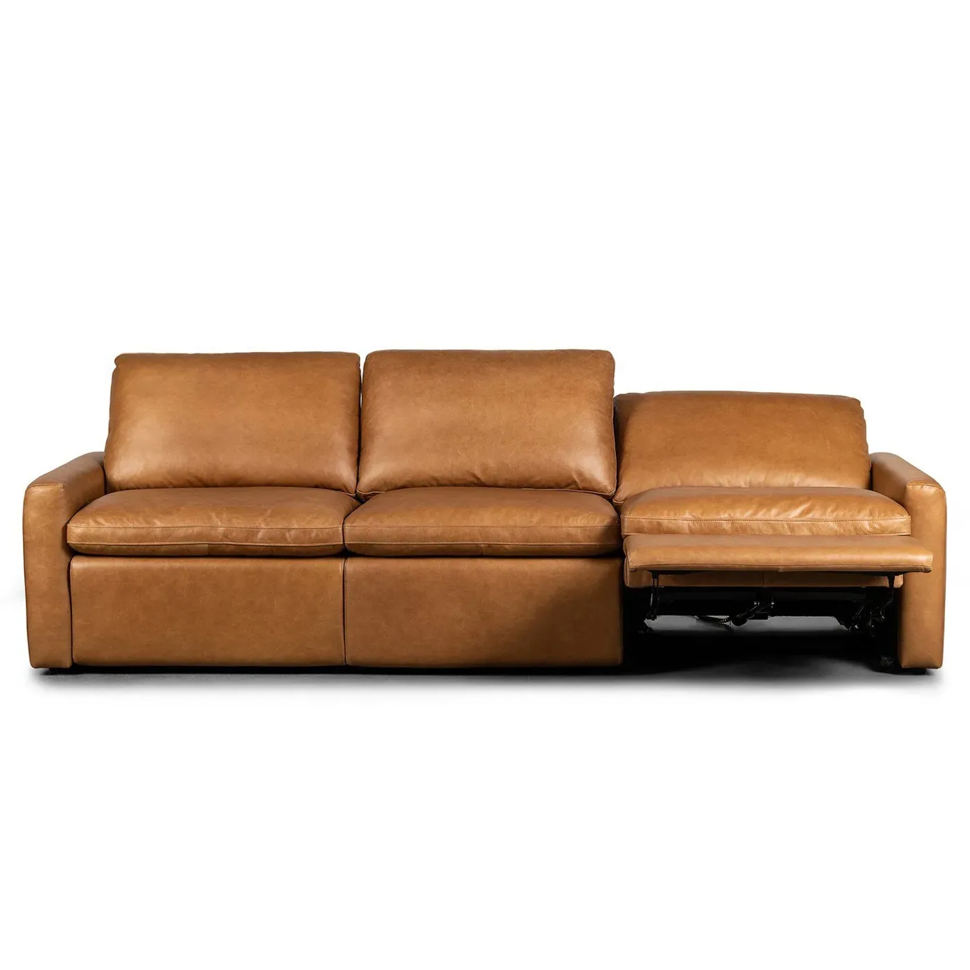 Elijah 3-Piece Reclining Sectional - Brown, Leather