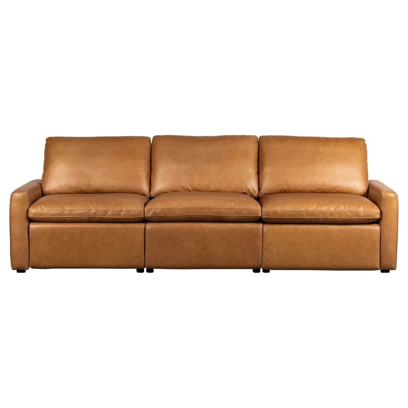 Elijah 3-Piece Reclining Sectional - Brown, Leather image