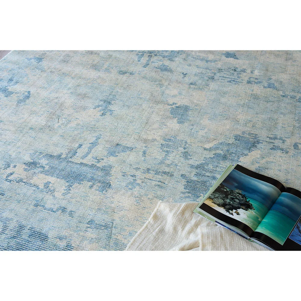 Elijah Abstract Patterned Rug - Blue, Wool