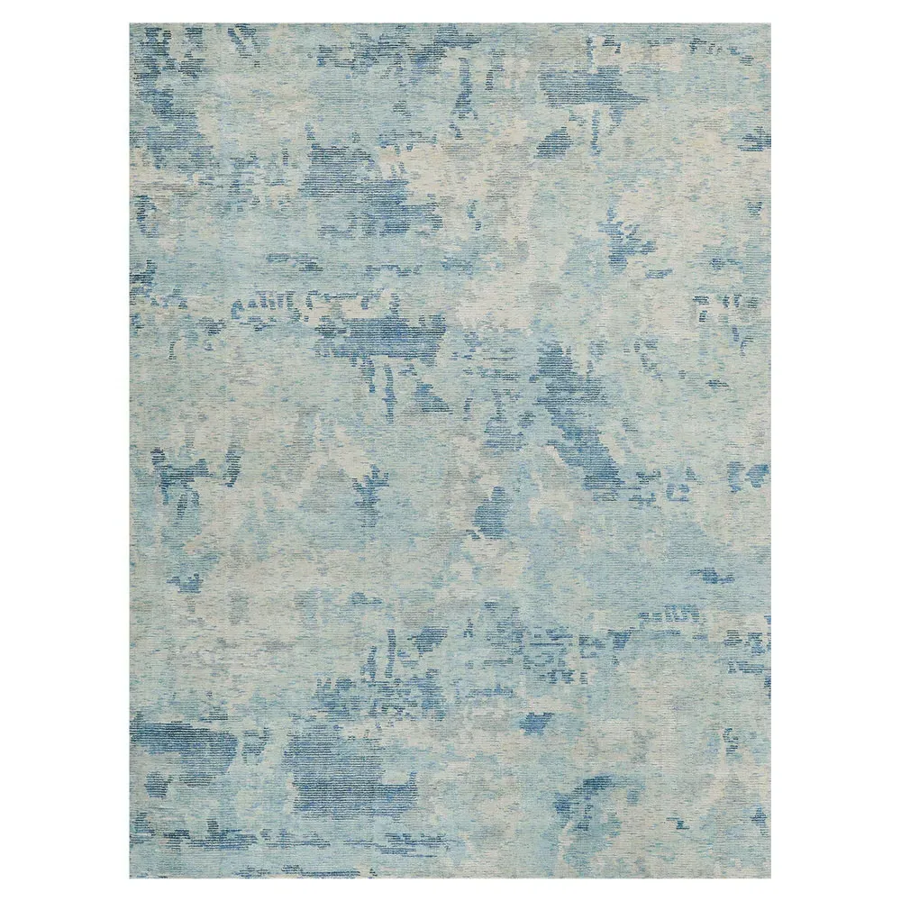 Elijah Abstract Patterned Rug - Blue, Wool