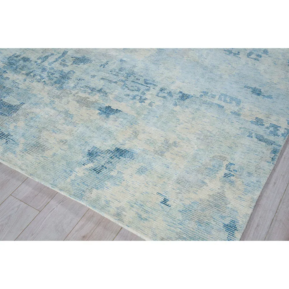 Elijah Abstract Patterned Rug - Blue, Wool