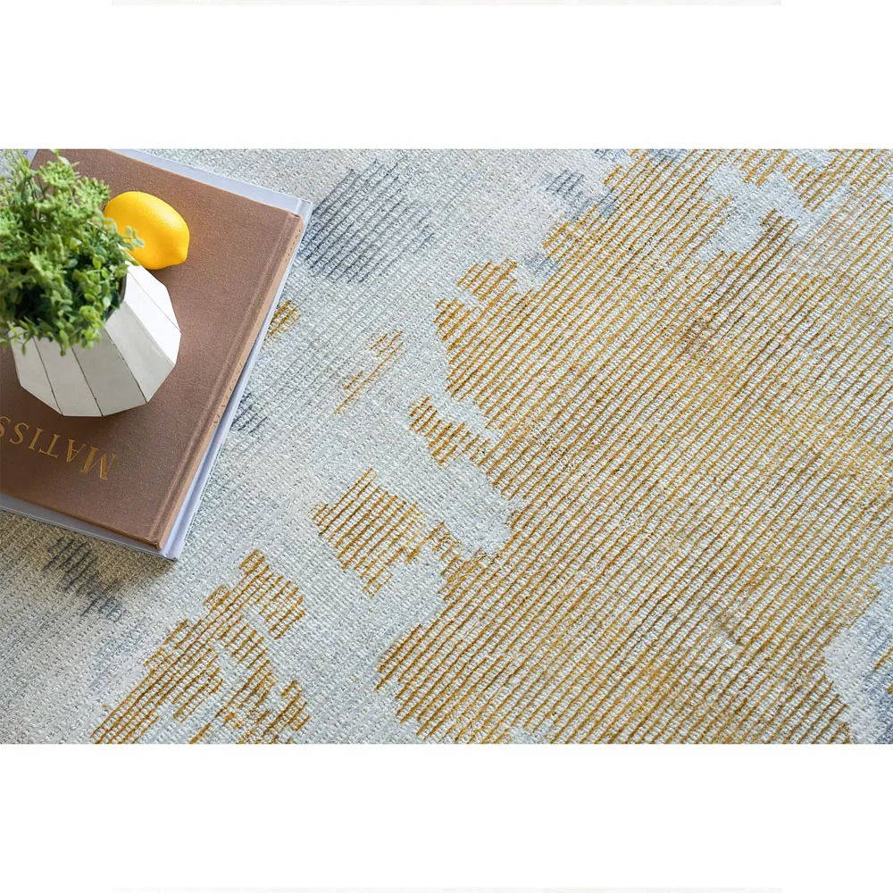 Elijah Abstract Patterned Rug - Gold, Wool