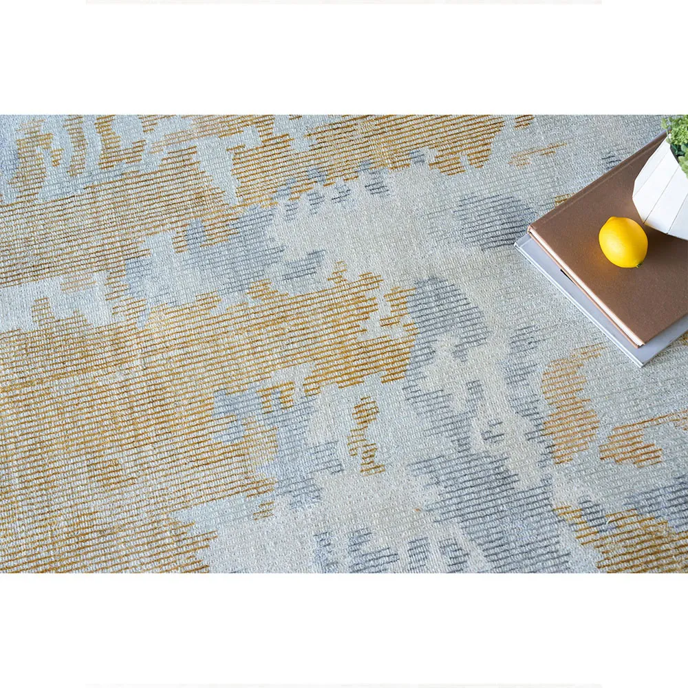 Elijah Abstract Patterned Rug - Gold, Wool