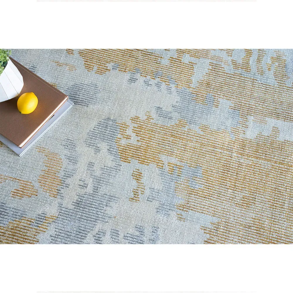 Elijah Abstract Patterned Rug - Gold, Wool