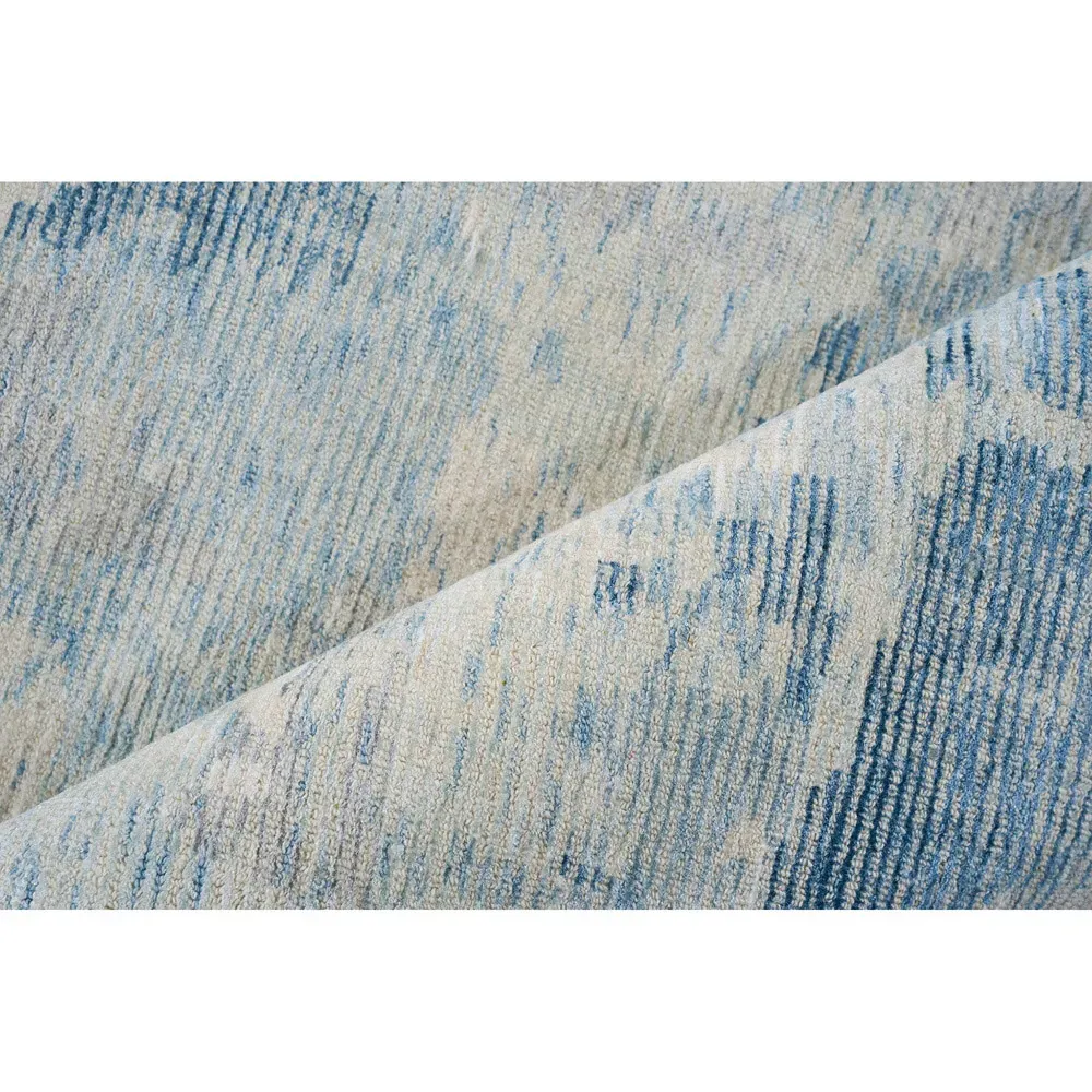 Elijah Abstract Patterned Rug Sample - Blue, Wool