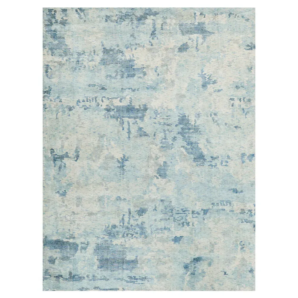 Elijah Abstract Patterned Rug Sample - Blue, Wool image