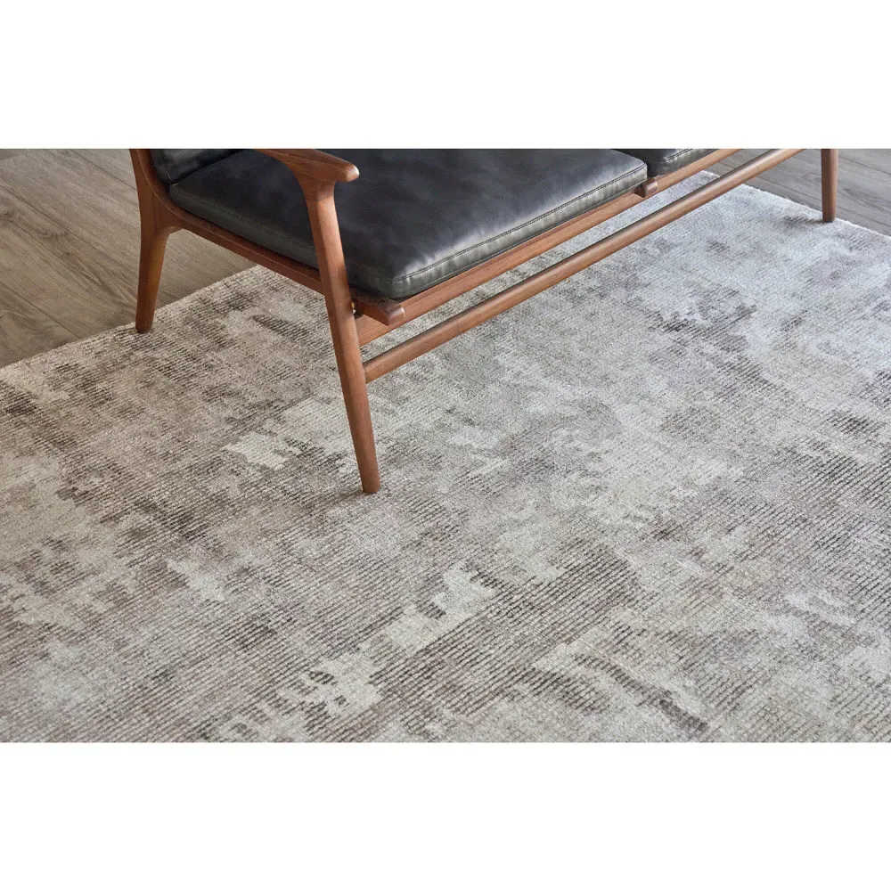 Elijah Abstract Patterned Rug Sample - Brown, Wool